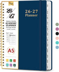 Taja Planner 2026-2027, 6.3" x 8.5" Calendar Planner, Jul 2026-Jun 2027 | A5 Hardcover Weekly & Monthly Academic Year Planner, Large Planning Agenda With Tabs, School & Office Supplies, Navy Blue