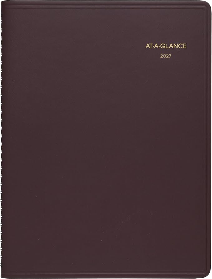 AT-A-GLANCE 2027 Appointment Book Planner, Weekly, 13-Month Jan-Jan, 8.25" x 11", Winestone (709505027)