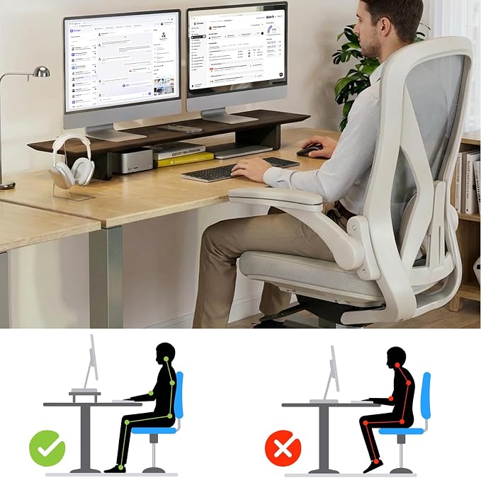 EXPERLAM Solid Wood Dual Monitor Stand Riser, 43 Inch Rubberwood Desk Shelf for Top of Desk, Wood Monitor Stand for Desk 2 Monitors up to 27", Desktop Organizer for Laptop, TV, Printer