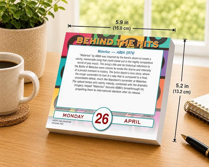 Behind the Hits 2027 Daily Desk Calendar: Boxed Page-a-Day Music Trivia Calendar with Day-to-Day Stories Behind Legendary Songs & Chart-Topping Moments