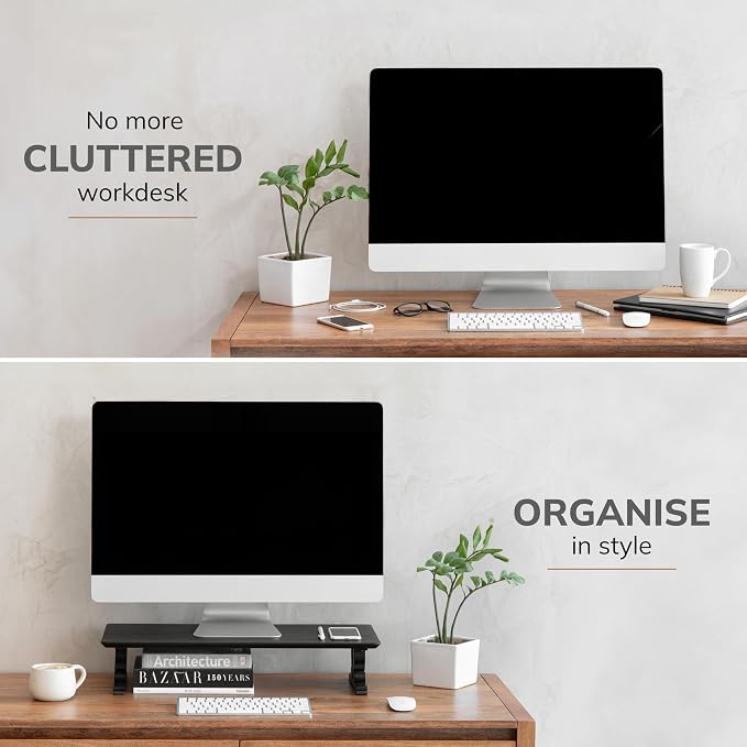 Anji Mountain Monitor Stand - Desktop Organizer & Laptop Riser, Ergonomic Monitor Riser, Space-Saving Monitor Stand for Desk, Durable Construction, Easy Assembly, Ideal for Home & Office