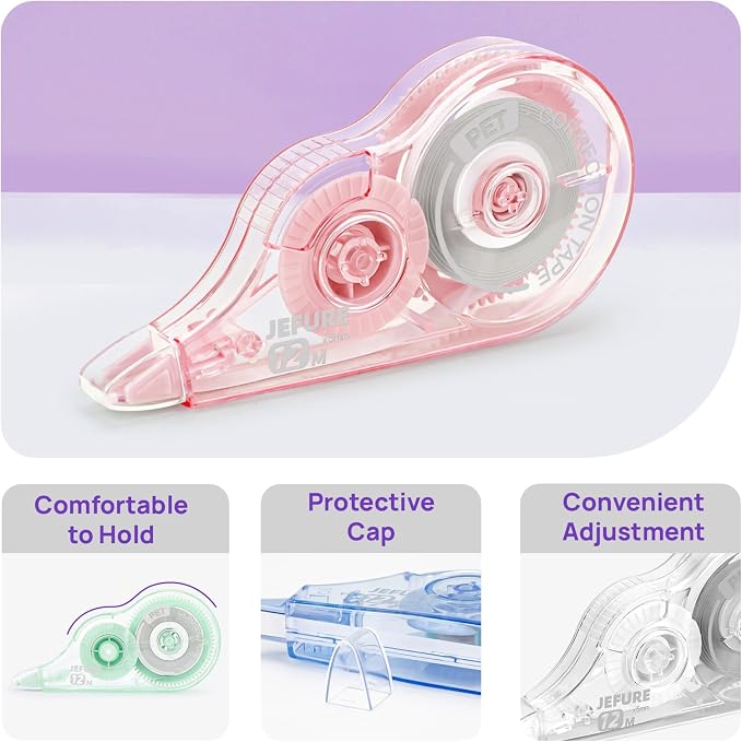 4 Pcs Core Correction Tape, 39.37 Ft, White, 0.2 in Width | White Wrong Out Tear-Resistant Bulk, Instant Corrections, Easy to Use Applicator for School, Office, Note Taking, Journal