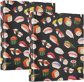 Japanese Food Sushi Decorative 3 Ring Binder 1.5 Inch Large View Binders with Pockets File Organizer for Office College School, 2 Pack