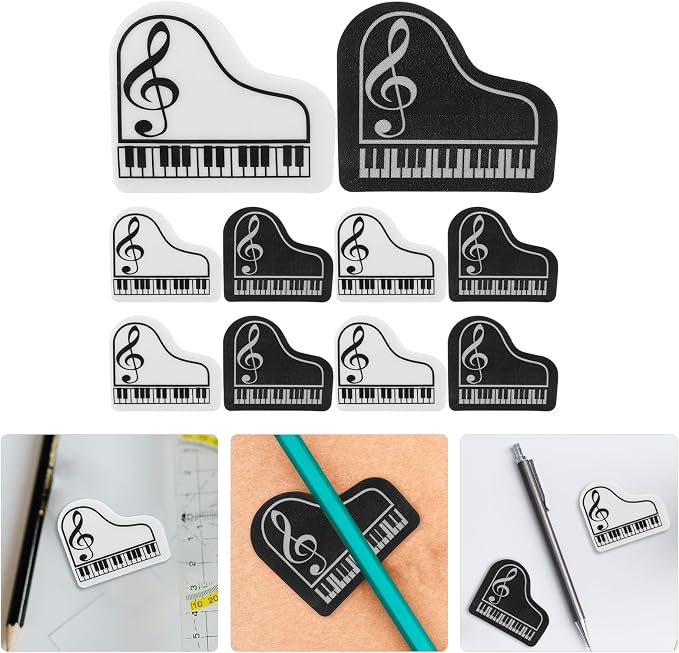 SEWACC Piano Shape Erasers 30 Pcs Small Portable TPR Erasers for Kids School Supplies Writing Correction Fun Stationery