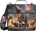 Custom Dinosaurs Roar 3 Ring Binder Bag 1.5 inch Personalized Name Binder Organizer 500 Sheet Documents Storage for School Office