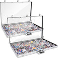 2 Pcs Trade Show Display Case – 34"x22" Large Tabletop Showcase | Aluminum, Locking, for Trading Cards, Sports Cards, TCG, Jewelry – Lightweight & Portable for Exhibitions and Collectibles