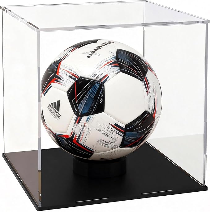 Acrylic Display Case 10x10x10 Inch, Clear Collectible Display Box with Matte Black Base, Dustproof Showcase for Figures, Models, Sports Memorabilia – Easy Self Assembly