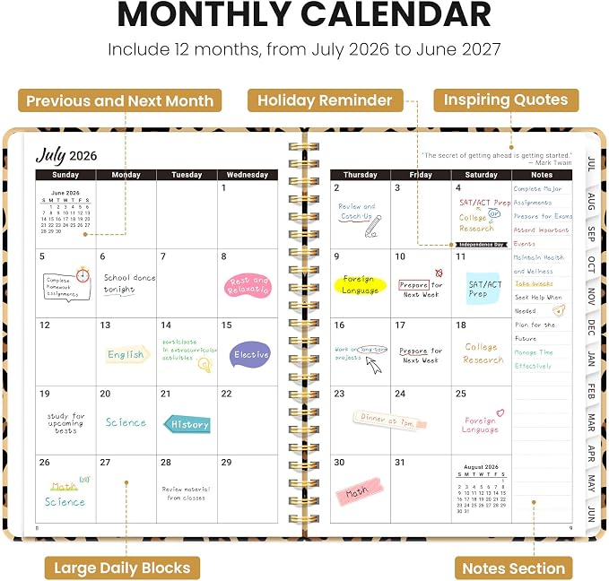 ZOTIA Planner 2026-2027 Weekly & Monthly Calendar Planner Jul 2026-Jun 2027