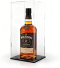Acrylic Display Case, Clear Collectible Display Box with Matte Black Base & Lid, Dustproof Acrylic Showcase, Easy Self Assembly Display Case for Bottle and Action Figures, 7 x 7 x 16 inch