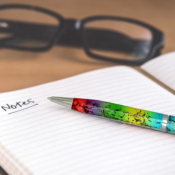 Lanier Licia Ballpoint Pen - Shiny Chrome Ring & Parts with Medium Tip 0.7mm Cross Style Refill (with Accents - White or Black or Pink or Purple)