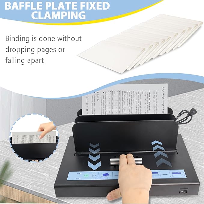 Thermal Binding Machine 500 Sheets Capacity, Book Binding Material | 110V Binding Machine A3(Short Edge)/A4/A5 Document Heat Binder with 10Pcs Covers (Black)