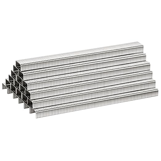 meite T-50 Staples Marine, 1/4 Inch 304 Stainless Steel Staples for Staple Gun, Heavy Duty 20 Gauge 3/8 Inch Crown T-50 Upholstery Staple for Marine Applications (5 Packs)
