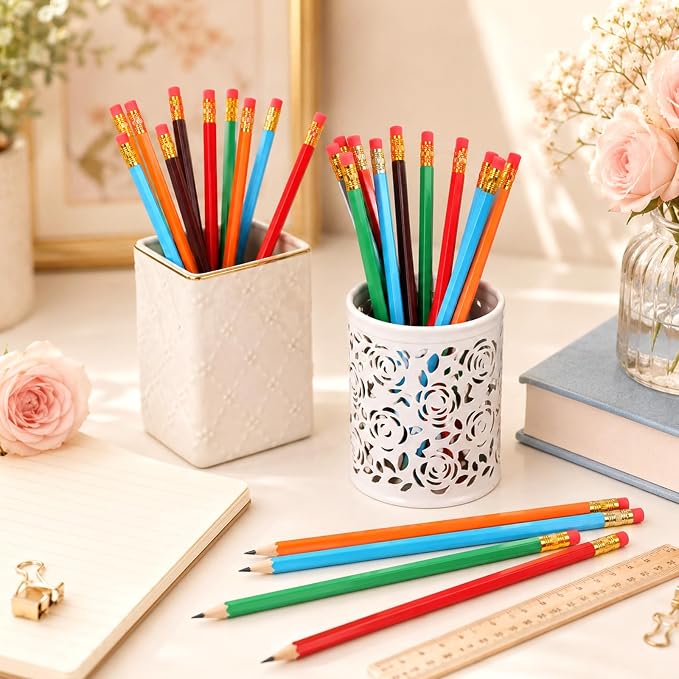 120Pcs #2 Pencils with Eraser, 7.48" Unsharpened Colorful Wooden Pencil, Hexagonal Rainbow Pencils Bulk for Adults Home Office Sketching Supplies
