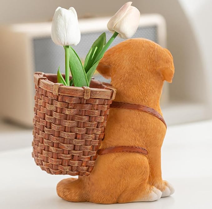 Dog Pen Holder Desk Gifts Men Women and Kids Unique Pen Pencil Holder Cup Funny Desktop Organizer for Home Office School Desk Decor15*12.5CM