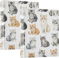 Cats White Cute Decorative 3 Ring Binder 1.5 Inch Large View Binders with Pockets Holds 200 Sheets File Organizer for Office College School, 2 Pack