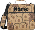 Custom Cute Capybara with Orange 3 Ring Binder Bag 1.5 inch Personalized Name Binder Organizer 500 Sheet Documents Storage for School Office