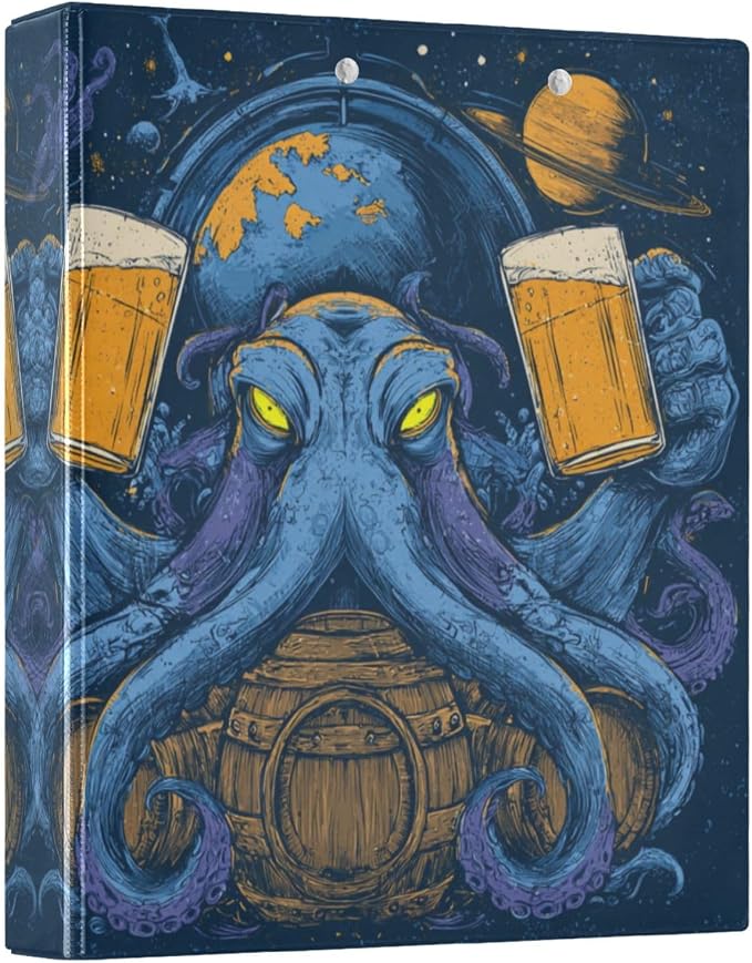 Blue Octopus 3 Ring Binders 1.5 Inch Three Ring Binders Versatile Binder for Work School Office Supply 1 Pack