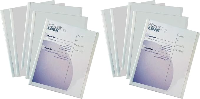 C-Line Report Covers with Binding Bars, Economy Clear Plastic, White Bars, 8.5 x 11 Inches, 50 per Box (32457) (Pack of 2)