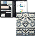 Dreaweet South Western Aztec Print Leahter Portfolio for Women Men Tribal Geometric Clipboard Folder Padfolio School Office Business Portfolio Folder for Interview/Conference Writing Notepad
