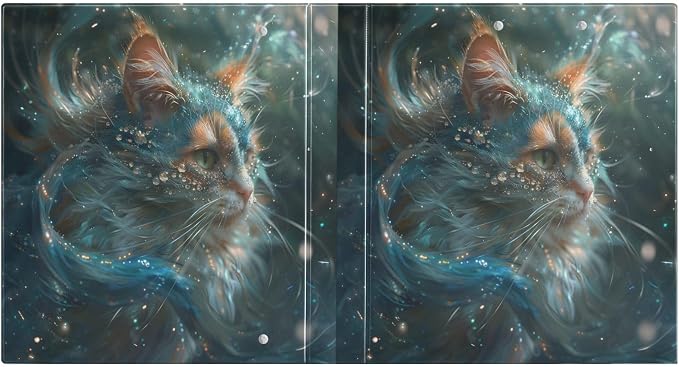 3 Ring Binder Calico Cat with Diamonds 1.5" Round Ring Binders View Binder with 200 Sheet for Women Men Office Kids School Supplies, 1 Pack