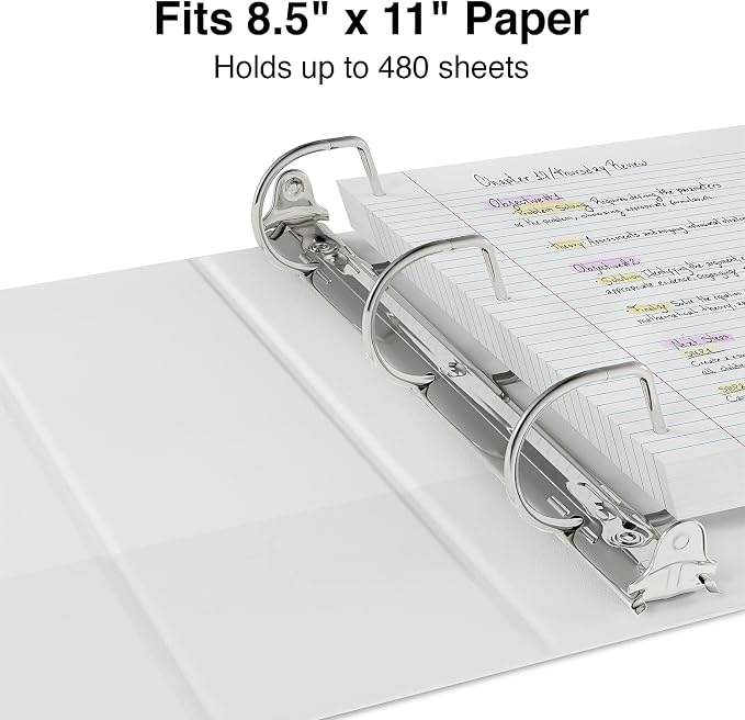 Staples 3" 3‑Ring View Binder, D‑Ring, Gray