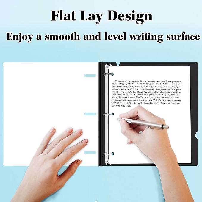INFUN 1 Inch Telescoping 3 Ring Binder- 4 PCS-White, Portable Plastic Binder with Telescoping Spine, 3 Ring Binders with Foldable Front Cover Holds 8.5" x 11" Paper for School,Office and Homes