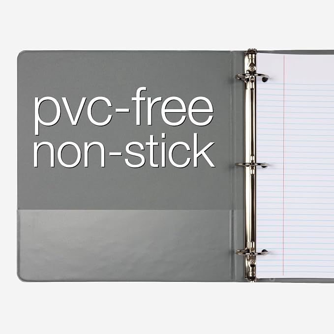 Cardinal 3 Ring Binders, Binders for School and Office, Durable 2 Inch, Round Rings, Holds 475 Sheets, ClearVue Presentation View, Non-Stick, Assorted Autumn Colors, 12 Pack (1002481)