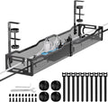 Mzmaxy Cable Management, 25'' Cable Management Under Desk No Drill, Metal Cord Organizer with Clamp for Standing Desk, Cable Organizer for Home Office, Black