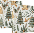 Gingerbread Plant Green Christmas Tree Cookie 3 Ring Binder with 2 Interior Pockets 1.5 inch Binders 3 Ring Heavy Duty Fit 8.5" x 11" Letter Size for Office School, 2 Pack