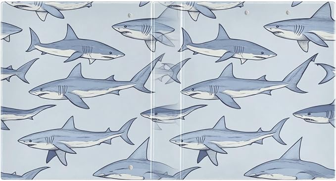 Realistic Blue Sharks Decorative 3 Ring Binder 1.5 Inch Large View Binders with Pockets Holds 200 Sheets File Organizer for Office College School, 2 Pack