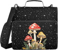 Mushroom Binder Bag 3 Ring Zipper with Handle Shoulder Strap | for School Work Office Organizer Storage Case