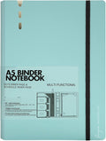 CAGIE A5 Binder 6 Ring Refillable Notebook with Dividers & Pockets | Daily Planning Square Ruled and Dotted Pages, Refill Paper Included, 6.89 x 9.25 In (Blue, A5 Daily & Dot Page)