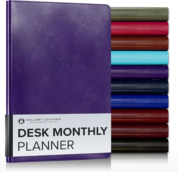 Gallery Leather Desk Monthly Planner 2026-2027 Acadia Plum