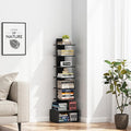 TUTOTAK Book Shelf, Narrow Spine Bookshelf, 8-Tier Bookcase for Small Space | 10.4 x 11.8 x 47.5 Inches Vertical Freestanding Corner Shelf for Living Room, Office, Study, Entryway, Black BS07BK008