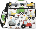 Excavator Truck Zipper Binder File Organizer Bag 3 D-Ring | with Shoulder Strap, Holds 500 Sheets & 14in Laptop, 3 Ring Binder for Office Supplies