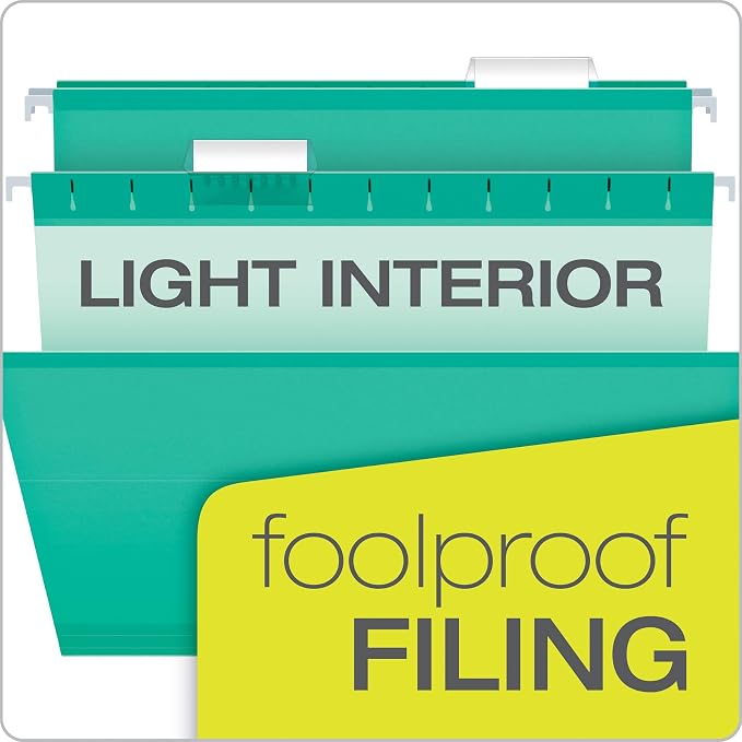 Pendaflex Hanging File Folders, Legal Size, Aqua (PFX415315AQU) (Pack of 2)