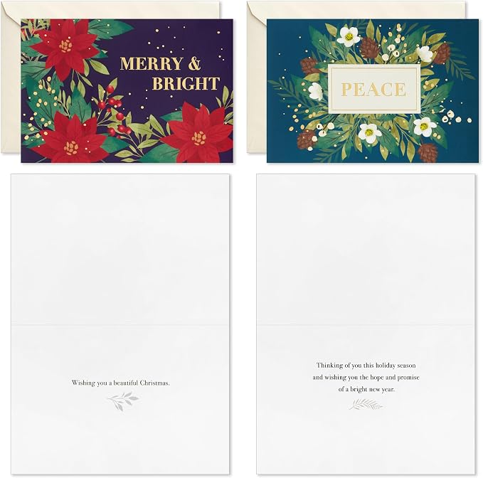 Hallmark Bulk Christmas Cards with Envelopes, 72-Pack (Merry and Bright)
