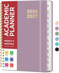Taja Planner 2026-2027, Jul 2026-Jun 2027 Monthly & Weekly Calendar Book | 6.3" x 8.5", Hardcover Academic Calendar with Tabs, Teacher Student Agenda Book for School Office Supplies - Boho Purple