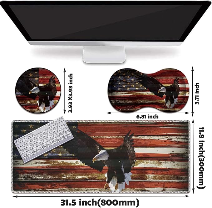 Extended Gaming Mouse Pad Desk Pad Keyboard Pad, Mouse Wrist Rest and Coaster, Anti-Slip Rubber Base Mouse Pad, Suitable