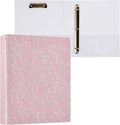 Pink Bow Ribbon Stripe Round Ring Binders 1.5 Inch Cute Bow Knot Tie 3 Ring Clipboard Binder for Office School Work Supplies File Folder Document 200 Sheet Capacity Easy Open