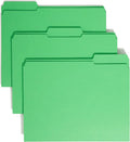 Smead File Folder, Reinforced 1/3-Cut Tab, Letter Size, Green, 100 per Box (12134)