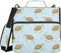 Cartoon Turtles Blue Print Zipper Binder Bag 3 Ring with Shoulder Strap & Handle Multi Pocket Binder Organizer Bag Large Capacity for School Office Supplies
