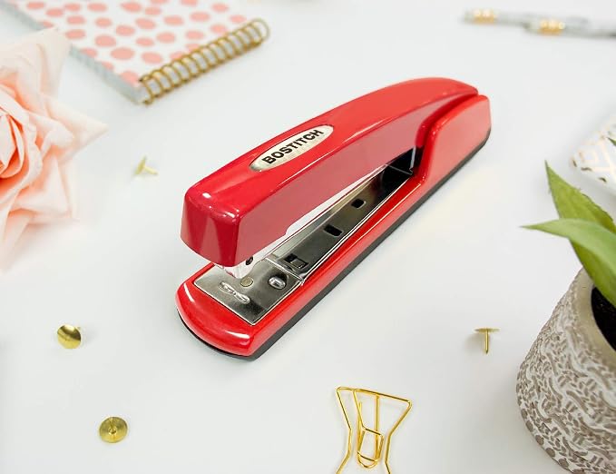 Bostitch Professional All-Metal Executive Stapler, 20 Sheet Capacity, Red