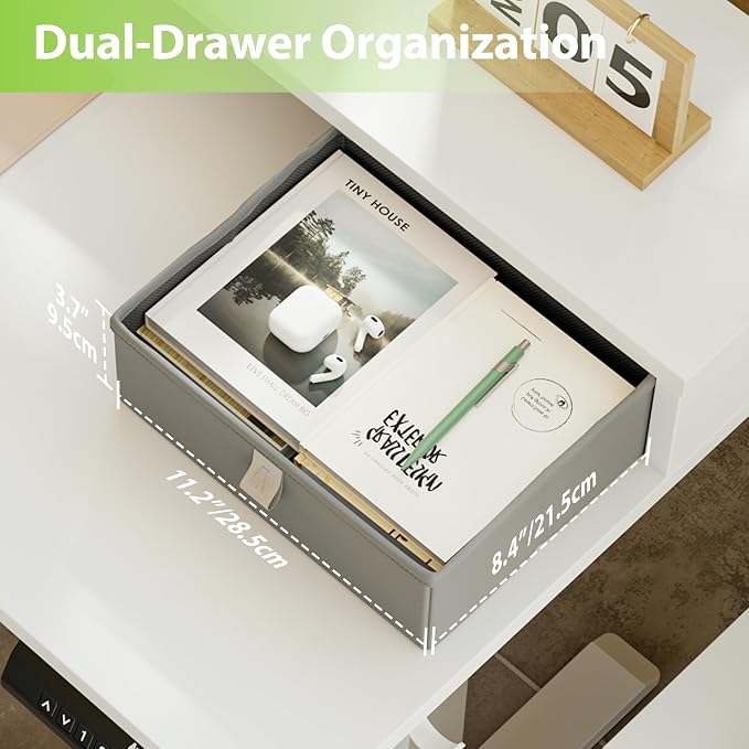 Agilestic 63 Inch L Shaped Electric Standing Desk with Led, White | Modular Storage System, Outlets&Led, Corner Desk, Ample Workspace, Memory Presets, Hooks, Stable Steel Frame,176 lbs