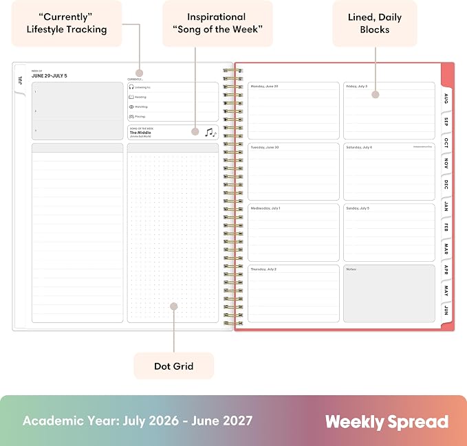 Blue Sky Gen Z 2026-2027 Weekly & Monthly Academic Planner, 8.5"x11" Gladys