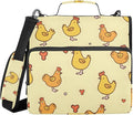 3 Ring Zipper Binder with Shoulder Strap Cute Chicken Yellow Farm 1.5 inch Binders Keeper Large Capacity Multi Pockets for School Office Supplies