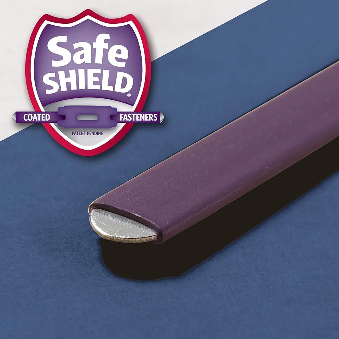Smead Pressboard Classification File Folder with SafeSHIELD® Fasteners, 3 Dividers, 3" Expansion, Letter Size, Dark Blue, 10 per Box (14096)(Pack of 5)