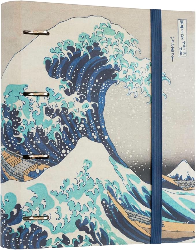 Grupo Erik 4 Ring Binder A4 - Hokusai The Great Wave Off Kanagawa | 10.6 x 12.6 inches - 27 x 32 cm - A4 Ring Binder Folder, Document Folder | Cute Stationery Gifts