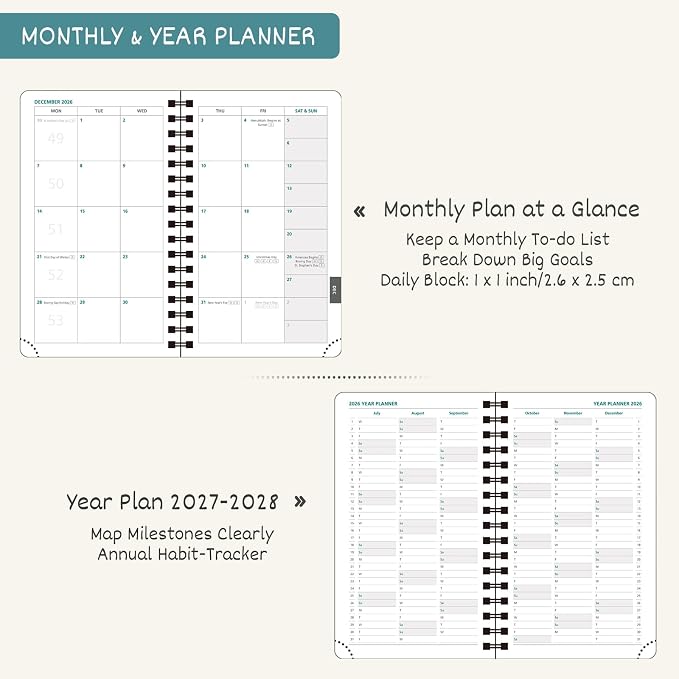BEZEND Pocket Calendar 2027, Weekly Monthly Planner for Purse (3.5" x 6")