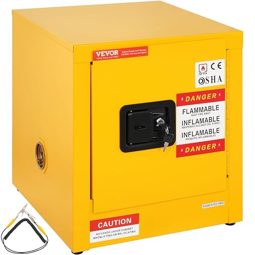 VEVOR Flammable Cabinet 17" x 17" x 18", Galvanized Steel Safety Cabinet, Adjustable Shelf Flammable Storage Cabinet, for Commercial Industrial and Home Use: Industrial & Scientific